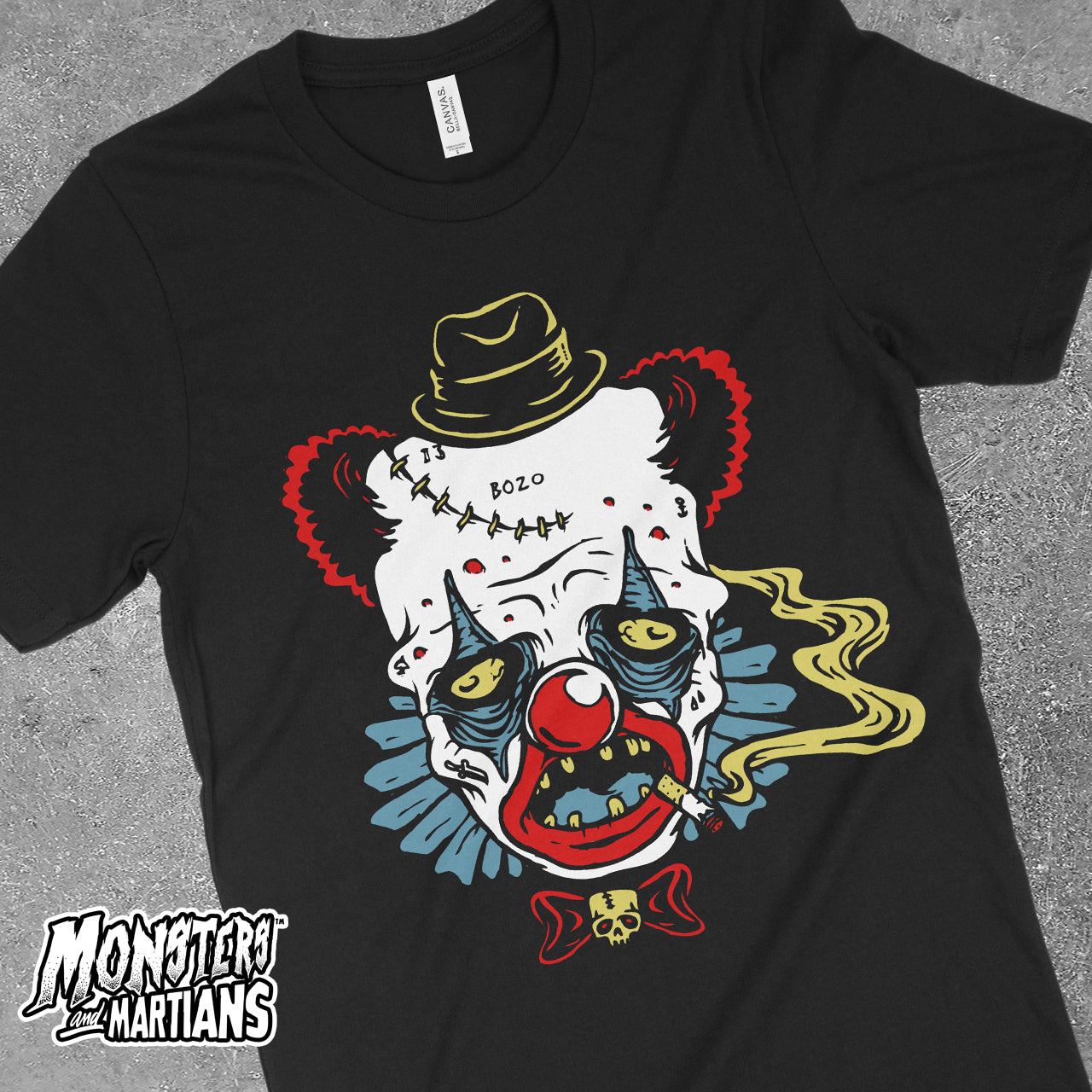 Wicked Sick Clown Psychobilly Horror Black Tee