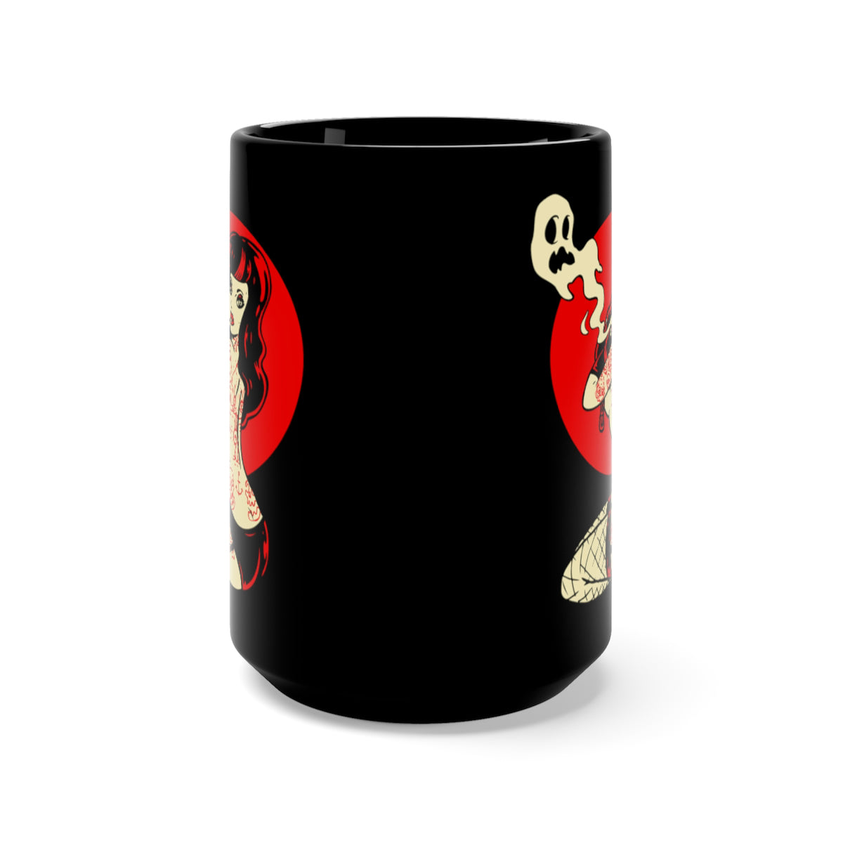 Goth Girl Burlesque Sexy Pinup Tattooed Psychobilly Coffee Mug, Black, 15oz