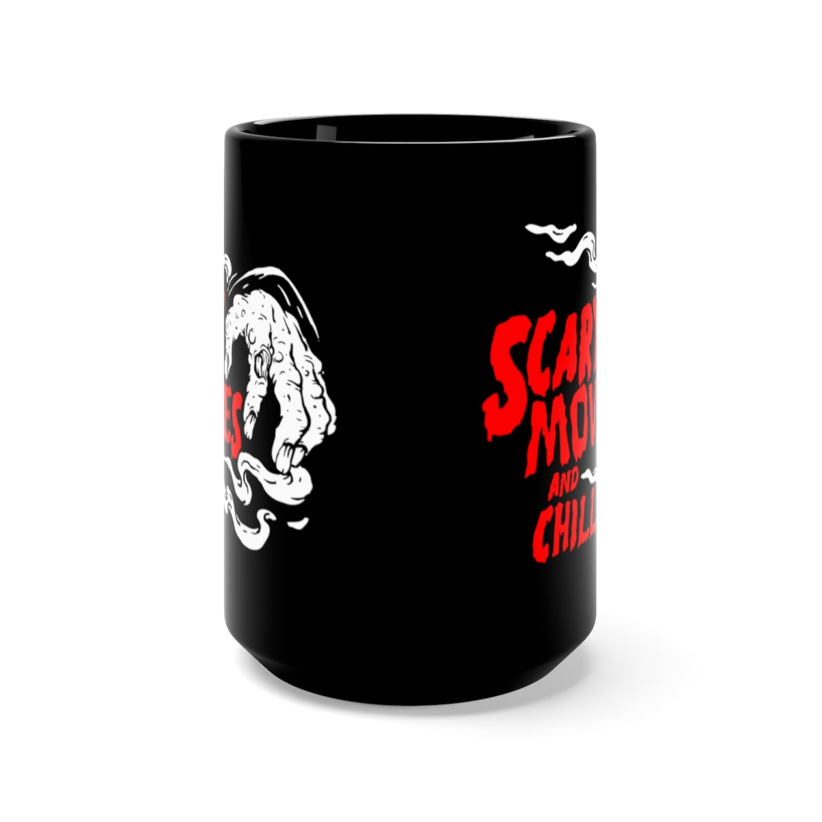Scary Movies and Chill Classic Horror Movie Fan Coffee Mug, Black, 15oz