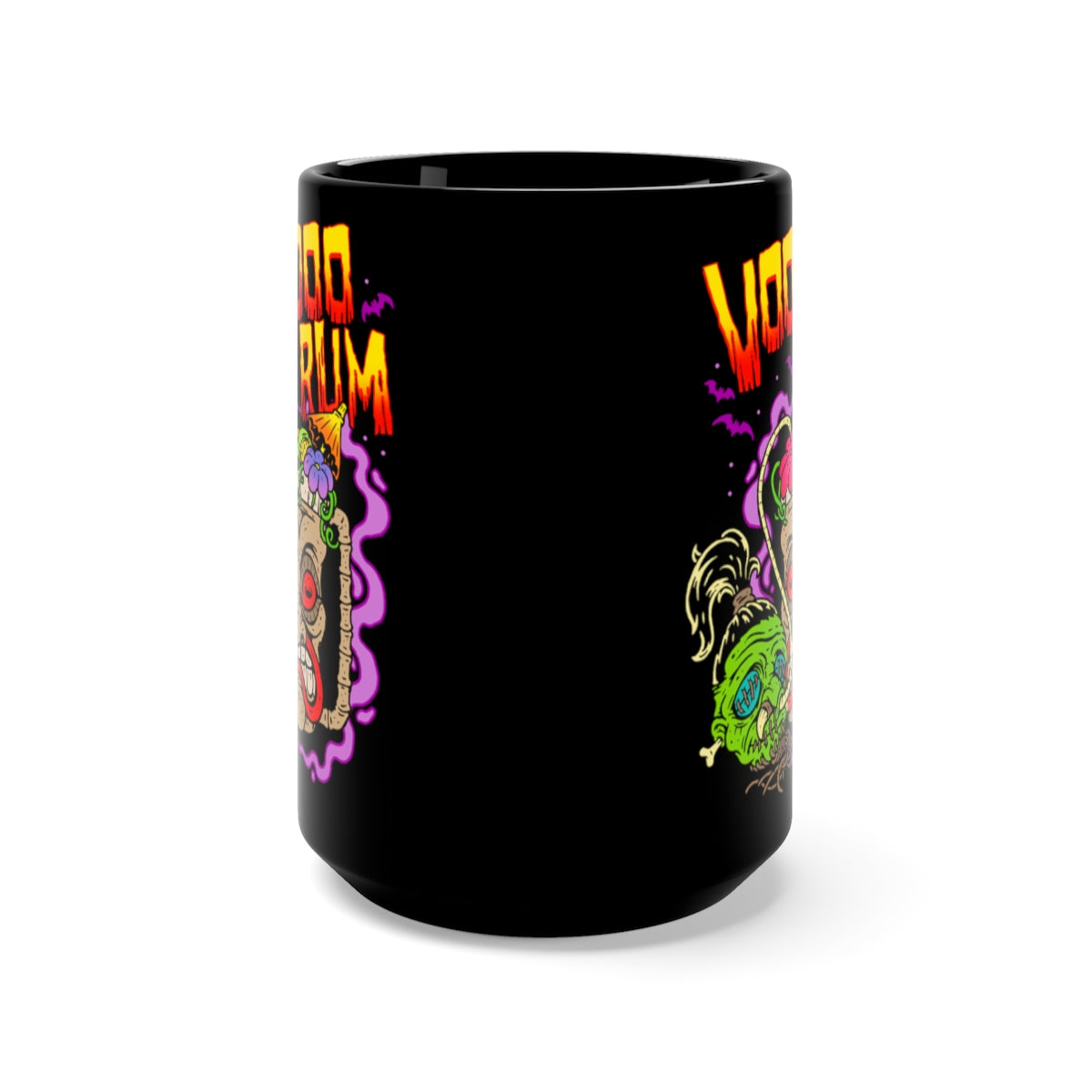 Voodoo Rum Tiki Culture Shrunken Head Coffee Mug, Black, 15oz