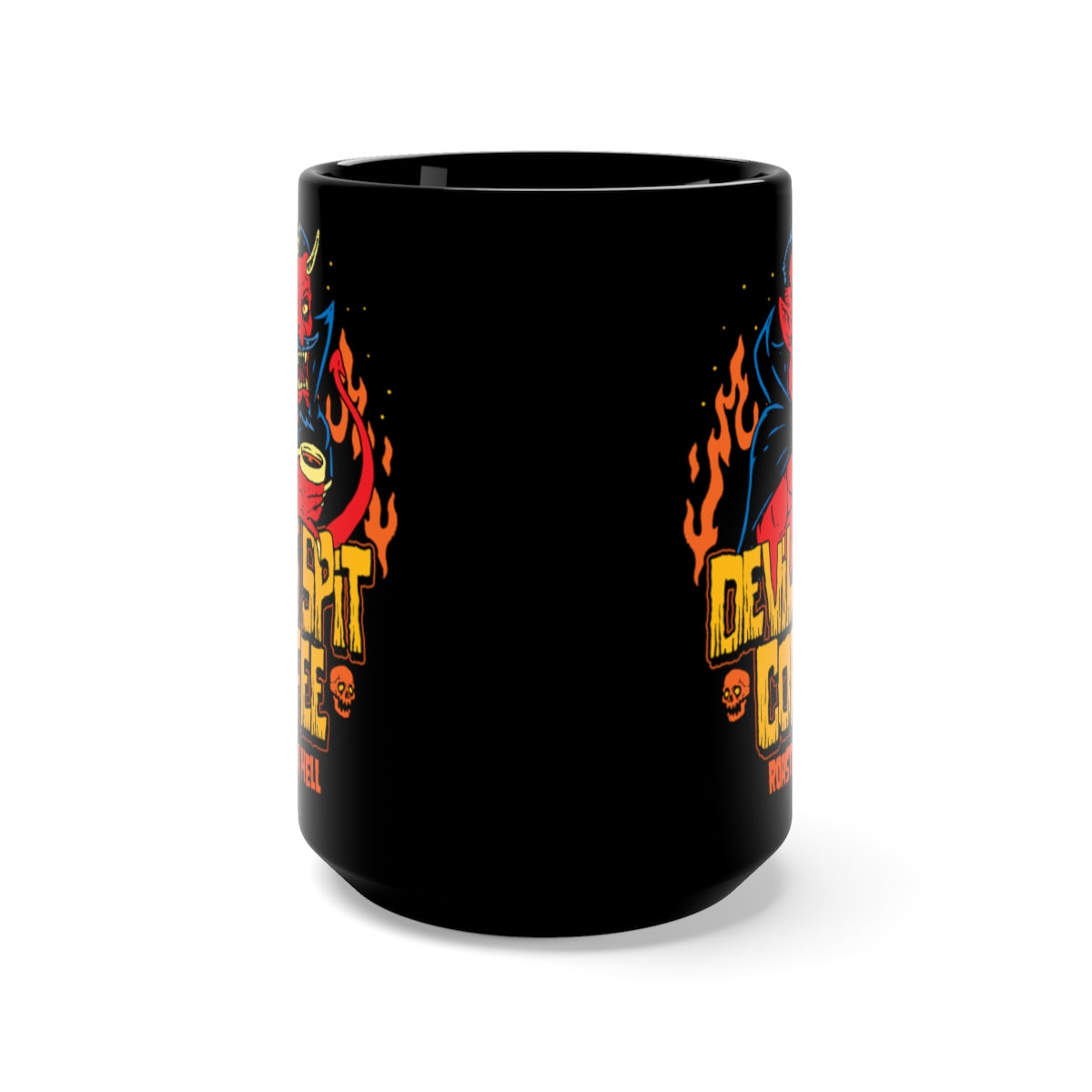 Devils Spit Coffee Roasted in Hell Horror Coffee Mug, Black, 15oz