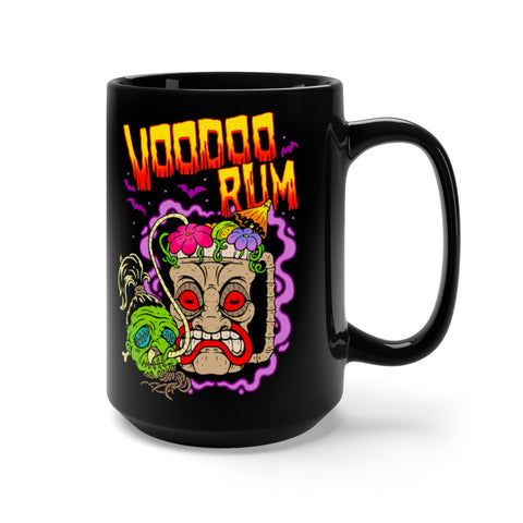Voodoo Rum Tiki Culture Shrunken Head Coffee Mug, Black, 15oz