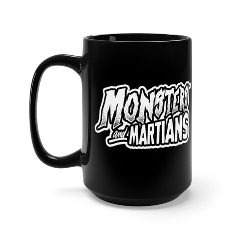 Monsters and Martians Official Logo Horror Coffee Mug, Black, 15oz