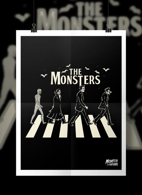 The Monsters of Abbey Road Horror Poster