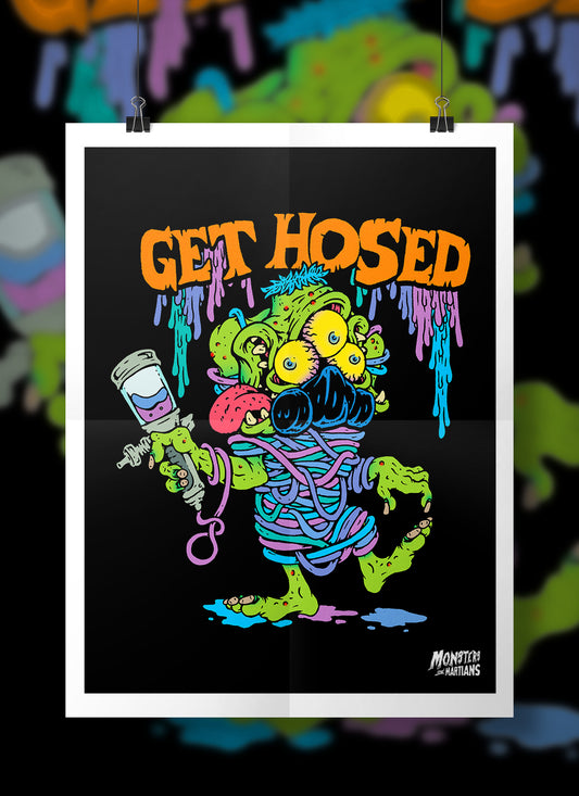 Get Hosed Fink Monster Body Shop Air Brush Horror Poster