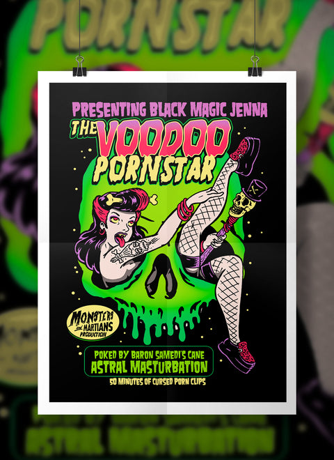Voodoo Pornstar Black Magic Jenna Goth Girl Horror Poster
